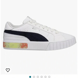 Puma Cali Star Splash perforated lace up sneakers casual white and blue